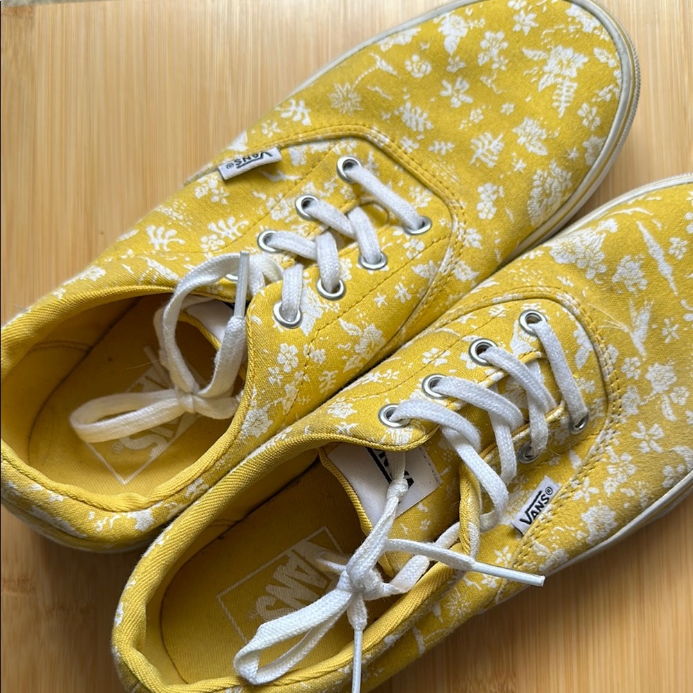 Vans Yellow Floral Sneakers